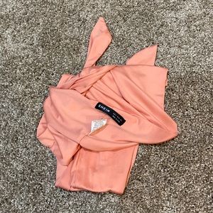 SHEIN WRAP TIE SHIRT. NEVER WORN . PEACHY/PINK